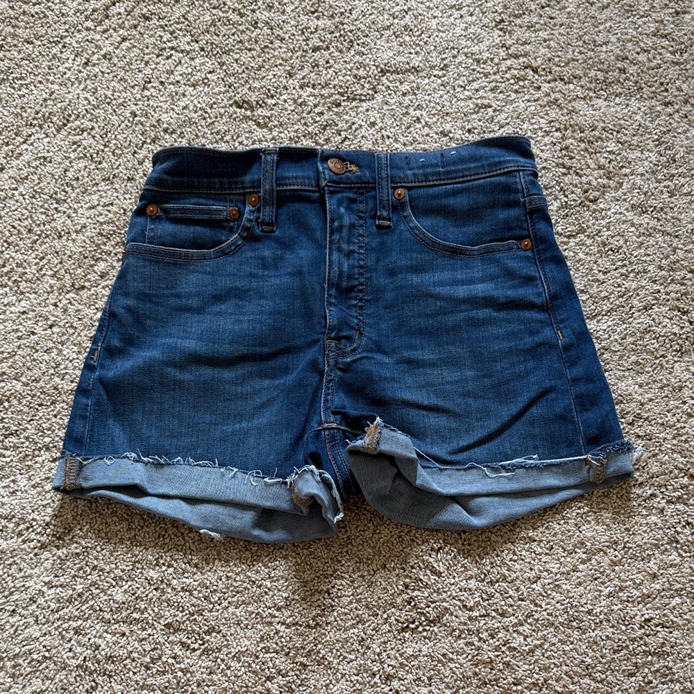 Madewell Dark Blue High Rise Jean Shorts